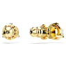 Solitaire Oorknopjes, Ronde slijpvorm, Wit, Goudkleurige toplaag - Swarovski, 5717575