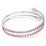 Twisty cuff, Mixed cuts, Pink, Rhodium plated - Swarovski, 5717576