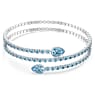 Twisty cuff, Mixed cuts, Blue, Rhodium plated - Swarovski, 5717578