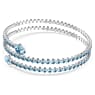 Twisty cuff, Mixed cuts, Blue, Rhodium plated - Swarovski, 5717578