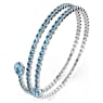 Twisty cuff, Mixed cuts, Blue, Rhodium plated - Swarovski, 5717578