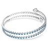 Twisty cuff, Mixed cuts, Blue, Rhodium plated - Swarovski, 5717578