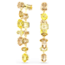 Gema drop earrings, Asymmetrical design, Mixed cuts, Long, Yellow, Gold-tone plated - Swarovski, 5718073