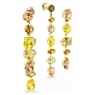 Gema drop earrings, Asymmetrical design, Mixed cuts, Long, Yellow, Gold-tone plated - Swarovski, 5718073