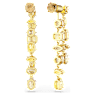 Gema drop earrings, Asymmetrical design, Mixed cuts, Long, Yellow, Gold-tone plated - Swarovski, 5718073