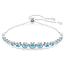 Imber Tennis bracelet, Mixed round cuts, Blue, Rhodium plated - Swarovski, 5719282