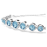 Imber Tennis bracelet, Mixed round cuts, Blue, Rhodium plated - Swarovski, 5719282