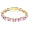 Millenia Tennis 手鏈, 八角形切割, 紫色, 鍍金色色調 - Swarovski, 5720487
