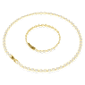 Komplet Una Angelic, Okrogli rez, Bela, PVD zlatega odtenka - Swarovski, 5720506