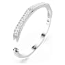 Matrix bangle, Baguette cut, Octagon shape, White, Rhodium plated - Swarovski, 5720621