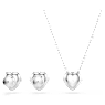 Ariana Grande x Swarovski set, Mixed cuts, Heart, White, Rhodium plated - Swarovski, 5720849