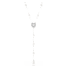 Ariana Grande x Swarovski Y-halsband, Blandade snitt, Kristallpärla, Hjärta, Vit, Rodiumpläterad - Swarovski, 5720855
