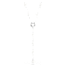 Ariana Grande x Swarovski Y necklace, Mixed cuts, Crystal pearl, Heart, White, Rhodium plated - Swarovski, 5720855