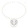 Ariana Grande x Swarovski necklace, Crystal pearl, Heart cut, Heart, White, Rhodium plated - Swarovski, 5720858