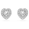 Ariana Grande x Swarovski stud earrings, Mixed cuts, Heart, White, Rhodium plated - Swarovski, 5720859