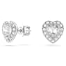 Ariana Grande x Swarovski ต่างหูเม็ดเดี่ยว, ผสมผสานเหลี่ยมเจียระไนหลายหลายรูปแบบ, หัวใจ, ขาว, เคลือบโรเดียม - Swarovski, 5720859