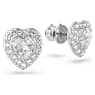 Ariana Grande x Swarovski stud earrings, Mixed cuts, Heart, White, Rhodium plated - Swarovski, 5720859