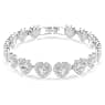 Ariana Grande x Swarovski Tennis bracelet, Mixed cuts, Heart, White, Rhodium plated - Swarovski, 5720860