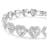 Ariana Grande x Swarovski Tennis bracelet, Mixed cuts, Heart, White, Rhodium plated - Swarovski, 5720860