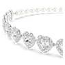 Girocollo Tennis Ariana Grande x Swarovski, Taglio misto, Crystal Pearl, Cuore, Bianco, Placcato rodio - Swarovski, 5720861