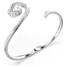 Ariana Grande x Swarovski bangle, Crystal pearl, Baguette cut, White, Rhodium plated - Swarovski, 5720862