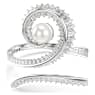 Ariana Grande x Swarovski bangle, Crystal pearl, Baguette cut, White, Rhodium plated - Swarovski, 5720862