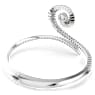 Ariana Grande x Swarovski bangle, Crystal pearl, Baguette cut, White, Rhodium plated - Swarovski, 5720862
