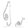 Ariana Grande x Swarovski クリップイヤリング, アシンメトリーデザイン, クリスタル・パール, バゲット・カット, ホワイト, ロジウム・プレーティング - Swarovski, 5720866