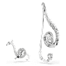 Ariana Grande x Swarovski クリップイヤリング, アシンメトリーデザイン, クリスタル・パール, バゲット・カット, ホワイト, ロジウム・プレーティング - Swarovski, 5720866