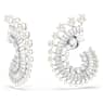 Ariana Grande x Swarovski drop earrings, Crystal Pearl, Mixed cuts, White, Rhodium plated - Swarovski, 5720869