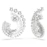 Ariana Grande x Swarovski drop earrings, Crystal Pearl, Mixed cuts, White, Rhodium plated - Swarovski, 5720869
