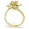 Idyllia open ring, Mixed cuts, Flower, Green, Gold-tone plated - Swarovski, 5721598