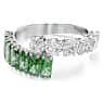 Matrix ring, Mixed cuts, Green, Rhodium plated - Swarovski, 5722455