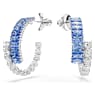 Matrix Kreolörhängen, Blandade slipningar, Blå, Rodiumpläterad - Swarovski, 5722459