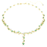 Constella Y necklace, Mixed cuts, Green, Gold-tone plated - Swarovski, 5722474