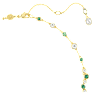 Constella Y necklace, Mixed cuts, Green, Gold-tone plated - Swarovski, 5722474