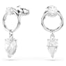 Mesmera drop earrings, Mixed cuts, White, Rhodium plated - Swarovski, 5723177