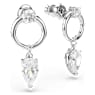 Mesmera drop earrings, Mixed cuts, White, Rhodium plated - Swarovski, 5723177