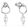 Mesmera drop earrings, Mixed cuts, White, Rhodium plated - Swarovski, 5723177
