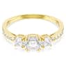Stilla Attract ring, Round cut, White, Gold-tone plated - Swarovski, 5723293