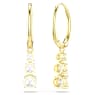 Stilla Attract hoop earrings, Round cut, White, Gold-tone plated - Swarovski, 5723300
