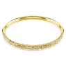 Sublima bangle, Snow pavé, White, Gold-tone plated - Swarovski, 5723336