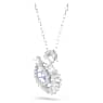 Swan pendant, Mixed cuts, Swan, Blue - Swarovski, 5723389