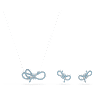 Lifelong Bow เซ็ต, โบว์, น้ำเงิน, เคลือบโรเดียม - Swarovski, 5723554