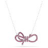 Lifelong Bow pendant, Bow, Pink, Rhodium plated - Swarovski, 5723556