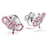 Lifelong Bow ต่างหูเม็ดเดี่ยว, โบว์, ชมพู, เคลือบโรเดียม - Swarovski, 5723557