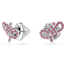 Lifelong Bow 耳釘, 蝴蝶結, 粉紅色, 鍍白金色 - Swarovski, 5723557