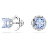 Peckové náušnice Matrix, Čtvercový výbrus, Modrá, Pokoveno rhodiem - Swarovski, 5723561