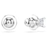 Matrix stud earrings, Square cut, Blue, Rhodium plated - Swarovski, 5723561