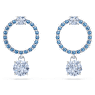 Attract damla küpeler, Yuvarlak kesim, Mavi, Rodyum kaplama - Swarovski, 5723563